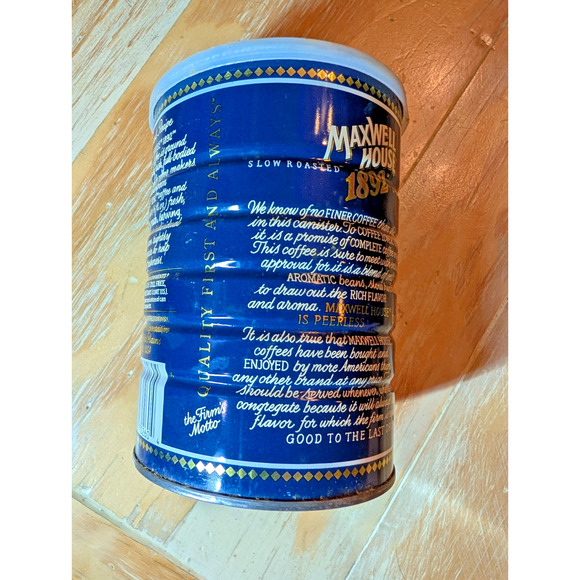 Maxwell House 1892 Slow Roast Coffee Can - Clean cond. w/Lid 16oz , empty - Farm - Picture 2 of 5